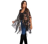 MJ SERECA Tunique velours burnout avec pompon pour femme, taille unique