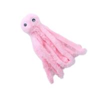 Mjaie Jouet d'activité pour chat en peluche en forme de pieuvre - Jouet de dentition mignon pour chaton - Tige molaire interactive - Résistant aux morsures - Rose