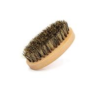 Mjaie Peigne à barbe ovale avec manche en bois - Brosse de toilettage en poils de sanglier - Outil de toilettage parfait pour homme
