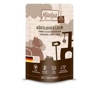 MjAMjAM - nourriture humide premium pour chats - Quetschie - pur plaisir de la viande - délicieux pur agneau, paquet de 12 (12 x 125 g), sans céréales avec supplément de viande