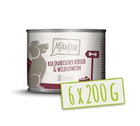 MjAMjAM - nourriture humide premium pour chiens - cerf et sanglier culinaires aux canneberges, pack de 6 (6 x 200 g), sans céréales avec un supplément de viande