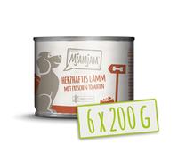 MjAMjAM Conserve pour chien - Agneau, riz bouilli, tomates fraîches et graines de chia - 200 g x 6