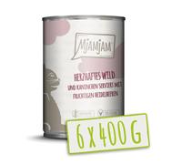 MjAMjAM Conserves pour chat au gibier et lapin avec myrtilles - 6 x 400 g