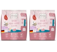 MjAMjAM - Croquettes Premium pour Chats - Repas croustillants - Senior - Filet de Saumon Frais & volaille, Lot de 2 (1 x 300 g), sans céréales