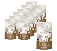 MjAMjAM - Nourriture humide de qualité supérieure pour chats - Quetschie - DUO de viande de bœuf et de dinde savoureuse avec de la citrouille, paquet de 12 (12 x 125g), sans céréales