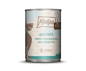 MjAMjAM - Nourriture Humide Haut de Gamme pour Chiens - Pure Dinde de qualité 1 Paquet (1 x 400 g), sans céréales, avec Un supplément de Viande