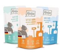 MjAMjAM - nourriture humide premium pour chat - Colis mixte IV - 4*poulet, 4*canard & volaille, 4*dinde 12 x 125g, pack de 12 (12 x 125g), sans céréales avec supplément de viande