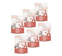 MjAMjAM - nourriture humide premium pour chat - Repas Quetschie aux délicieux cœurs, pack de 6 (6 x 300 g), sans céréales avec supplément de viande