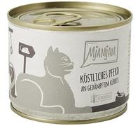 MjAMjAM - nourriture humide premium pour chats - délicieux cheval sur potiron cuit à la vapeur, pack de 6 (6 x 200 g), sans céréales avec supplément de viande