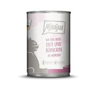 MjAMjAM - Nourriture Humide Premium pour Chats - Duo à Base de Canard Tendre et de Poulet juteux sur Carottes, 1 Paquet (1 x 400g), sans céréales avec supplément de Viande