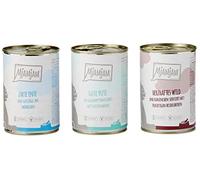 MjAMjAM - nourriture humide premium pour chats - emballage mixte II - gibier & lapin, dinde, canard & volaille, pack de 6 (6 x 400 g), sans céréales avec supplément de viande