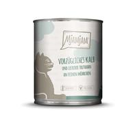 MjAMjAM - nourriture humide premium pour chats - excellent veau et dinde avec de délicieuses carottes, pack de 6 (6 x 800 g), sans céréales avec un supplément de viande
