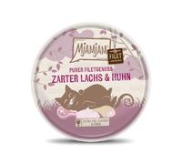 MjAMjAM - Nourriture Humide Premium pour Chats - Filet Tendre de Saumon et Poulet 80g, 1 Paquet (1 x 80 g), Nature avec Extra Viande