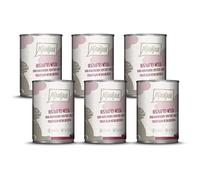 MjAMjAM - nourriture humide premium pour chats - gibier copieux et lapin aux myrtilles fruitées, paquet de 6 (6 x 400 g), sans céréales avec supplément de viande