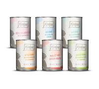 MjAMjAM - nourriture humide premium pour chats - pack d'essai, pack de 6 (6 x 400 g), sans céréales avec supplément de viande