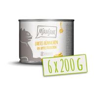 MjAMjAM - Nourriture Humide Premium pour Chats - Poulet Tendre aux Petits Morceaux de Pommes Savoureux, Pack de 6 (6 x 200 g), sans céréales avec Un supplément de Viande