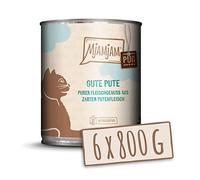 MjAMjAM - nourriture humide premium pour chats - pur plaisir de la viande - bonne dinde pure, pack de 6 (6 x 800 g), sans céréales avec supplément de viande