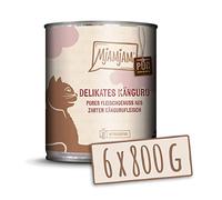 MjAMjAM - nourriture humide premium pour chats - pur plaisir de la viande - délicieux kangourou pur, pack de 6 (6 x 800 g), sans céréales avec de la viande supplémentaire