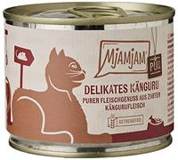 MjAMjAM - nourriture humide premium pour chats - pur plaisir de la viande - délicieux kangourou pur, pack de 6 (6 x 200 g), sans céréales avec de la viande supplémentaire