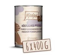 MjAMjAM - nourriture humide premium pour chats - pur plaisir de la viande - délicieux pur cheval, pack de 6 (6 x 400 g), sans céréales avec supplément de viande