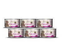 MjAMjAM - Nourriture Humide Premium pour Chats - Pur Plaisir de la Viande Pur Porc juteux, Paquet de 6 (6 x 100 g), sans céréales avec de la Viande supplémentaire