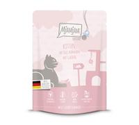 MjAMjAM - Nourriture humide premium pour chats - Quetschie - chatons - poulet fondant à l’huile de saumon, 1 paquet (1 x 300g), sans céréales avec un supplément de viande
