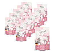 MjAMjAM - nourriture humide premium pour chats - Quetschie - délicieuses crevettes sur poulet juteux, pack de 12 (12 x 125 g), sans céréales avec supplément de viande