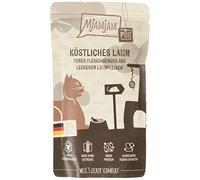 MjAMjAM - nourriture humide premium pour chats - Quetschie - pur plaisir de la viande - délicieux pur agneau, paquet de 12 (12 x 125 g), sans céréales avec supplément de viande
