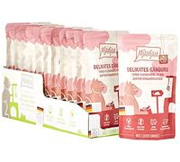 MjAMjAM - nourriture humide premium pour chats - Quetschie - pur plaisir de la viande - pur poulet juteux, pack de 12 (12 x 125 g), sans céréales avec supplément de viande