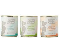 MjAMjAM - nourriture humide premium pour chiens - emballage mixte I - poulet & canard, boeuf, dinde, pack de 6 (6 x 800 g), nature avec supplément de viande