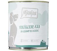 MjAMjAM - nourriture humide premium pour chiens - excellent veau aux courgettes vapeur, pack de 6 (6 x 800 g), sans céréales avec supplément de viande