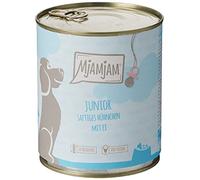 MjAMjAM - Nourriture humide premium pour chiens - Junior poulet juteux avec œuf, paquet de 6 (6 x 800 g), naturel avec viande supplémentaire