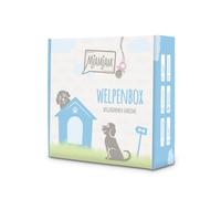 MjAMjAM - Nourriture humide premium pour chiens - Puppy Box - 6* Junior - poulet juteux avec œuf, sachet de nourriture pour chiot, stylo à bille, couvercle de boîte, paquet de 6 (6 x 200 g)