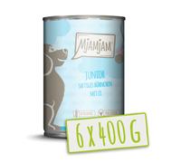 MjAMjAM - nourriture humide premium pour chiens - Junior juicy chicken with egg, pack de 6 (6 x 400 g), nature avec extra viande