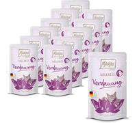 MjAMjAM - Premium Nourriture humide pour chats - Bien-être - Digestion - Poulet, paquet de 12 (12 x 125g), sans céréales