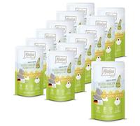 MjAMjAM - Premium Nourriture Humide pour Chats - Quetschie - Chicks & Friends Poulet à la courgette Vapeur, Paquet de 12 (12 x 125g), sans céréales