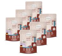 MjAMjAM - Premium Nourriture Humide pour Chats - Quetschieschie - Senior - Bœuf délicieux, Paquet de 6 (6x300g), sans céréales