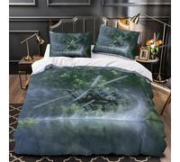 MJASVNDFO Americain AH64 Apache Helicoptere pour Adultes Et Enfants Housses De Couettes Housse De Couette 3D Imprimé Militaire À Glissière avec Taies Parure De Lit Microfibr 3 Pièces King（220x240cm）