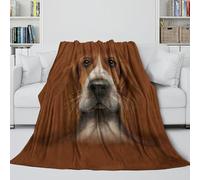 MJASVNDFO Basset Hound Couverture - Animal 3D Cadeau Anniversaire pour Mari/Petit Ami/Petite Amie - Donner De La Chaleur Et De La Gentillesse À Ceux Que Vous Aimez 70x80inch(180x200cm)
