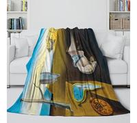 MJASVNDFO The Persistence of Memory Couverture Flanelle - Dalí Cadeau Anniversaire pour Fils/Fille/Petit-Fils/Petite-Fille/ami - Canapé Lit Chaise Berceau 50x60inch(127x152cm)