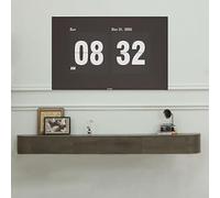 MJBDCVN Meuble TV flottant en bois massif, meuble TV mural étagères flottantes modernes pour console multimédia centre grand banc de rangement TV avec porte de (taille : 120 cm, couleur : noyer)