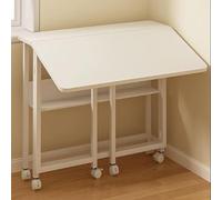 MJBDCVN Petit bureau pliable à roulettes avec étagère de rangement, bureau d'ordinateur pliable avec roulettes pour petit espace, assemblage facile (taille : 120 x 58 cm)