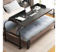MJBDCVN Table de mobilité sur lit avec roulettes, réglable en hauteur et en largeur, pour ordinateur portable, extensible et multifonction (couleur : noir)