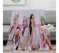 MJCZEGDCR Blackpink Couverture Literie Impression 3D Peluche Cadeau Canapé en Microfibre Super Douce Et Douillette pour Garçons Et Filles pour Enfant Voyage 40x50inch(100x130cm)