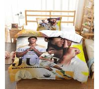 MJCZEGDCR Jude Bellingham Parure De Lit Adulte Housse De Couette 3D Literie Microfibre Housse De Couette avec Taie d'oreiller Housses De Couettes Single（135x200cm）