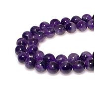 MJDCB 10mm 35 pièces Améthyste Bicolore Perle Pierre Naturelle Ronde en Vrac Perles Semi Precieuse pour Fabrication de Bijoux de Bracelets et de Colliers