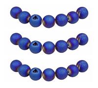 MJDCB 10mm 35 pièces Géode Agate Bleu Perle Pierre Naturelle Ronde en Vrac Perles Semi Precieuse pour Fabrication de Bijoux de Bracelets et de Colliers