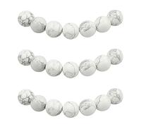 MJDCB 10mm 35 pièces Howlite Blanches Perle Pierre Naturelle Ronde en Vrac Perles Semi Precieuse pour Fabrication de Bijoux de Bracelets et de Colliers