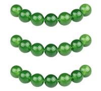 MJDCB 10mm 35 pièces Perle Pierre Jade Olive Vert Ronde en Vrac Perles Semi Precieuse pour Fabrication de Bijoux de Bracelets et de Colliers