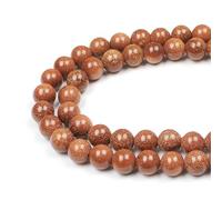 MJDCB 12mm 30 pièces Agate Perle Pierre Sable Doré Ronde en Vrac Perles Semi Precieuse pour Fabrication de Bijoux de Bracelets et de Colliers
